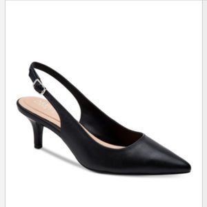 Alfani Babbsy Pointed-Toe Slingback Pumps Black Size 8 Wide